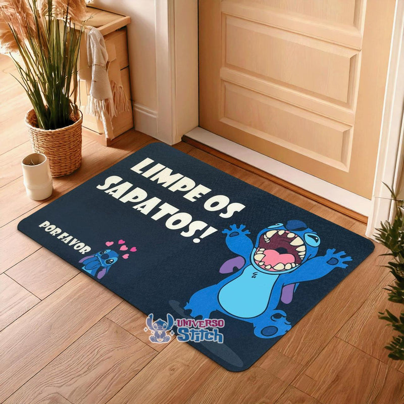 Tapetes Stitch Seja Bem-Vindo Anti-Derrapante